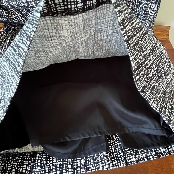 Halogen Nordstrom Straight Midi Pencil Skirt Black and White Cotton Lined Size 2 - Picture 10 of 13